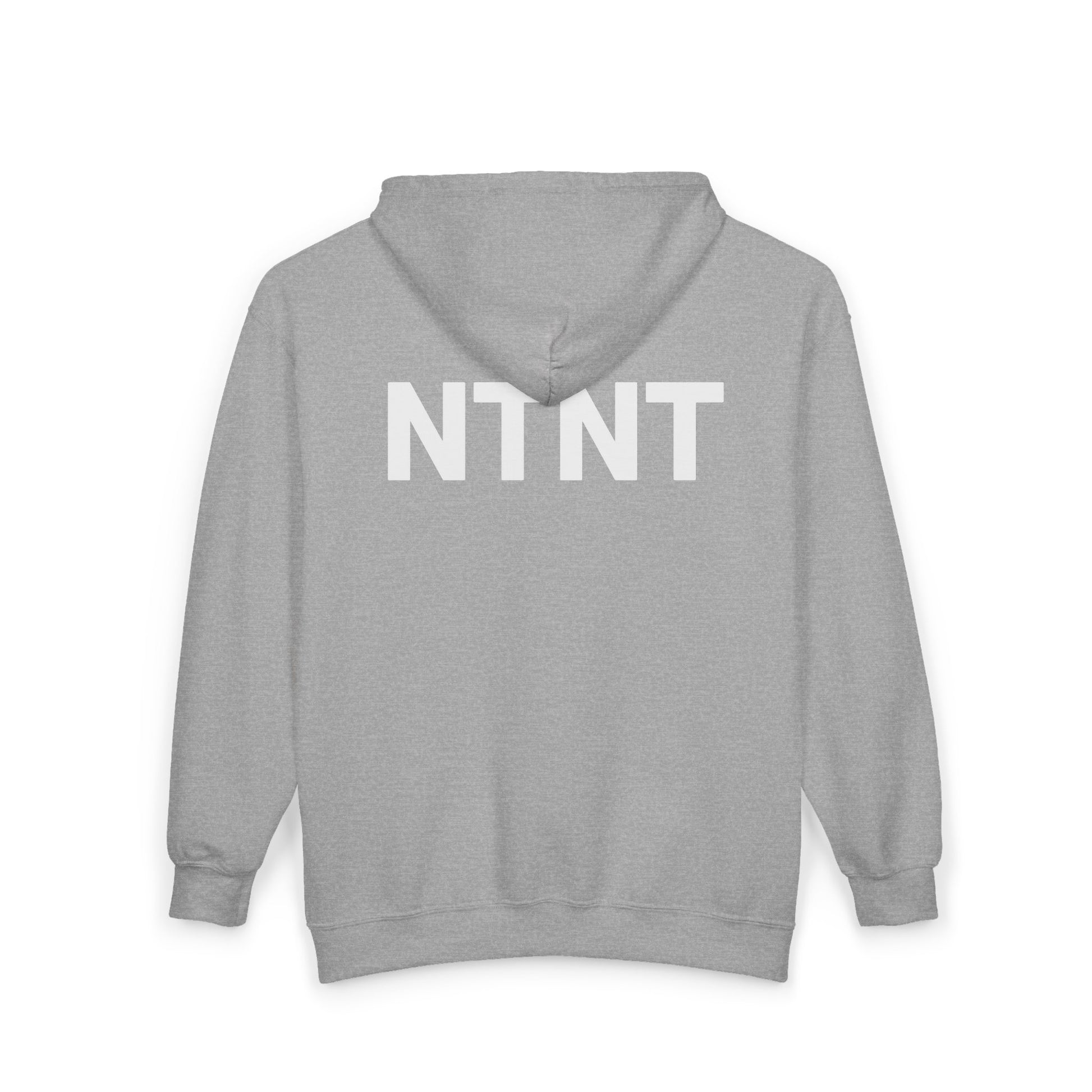 NTNT Zip Hoodie — Minimalist Black Full-Zip Hooded Sweatshirt