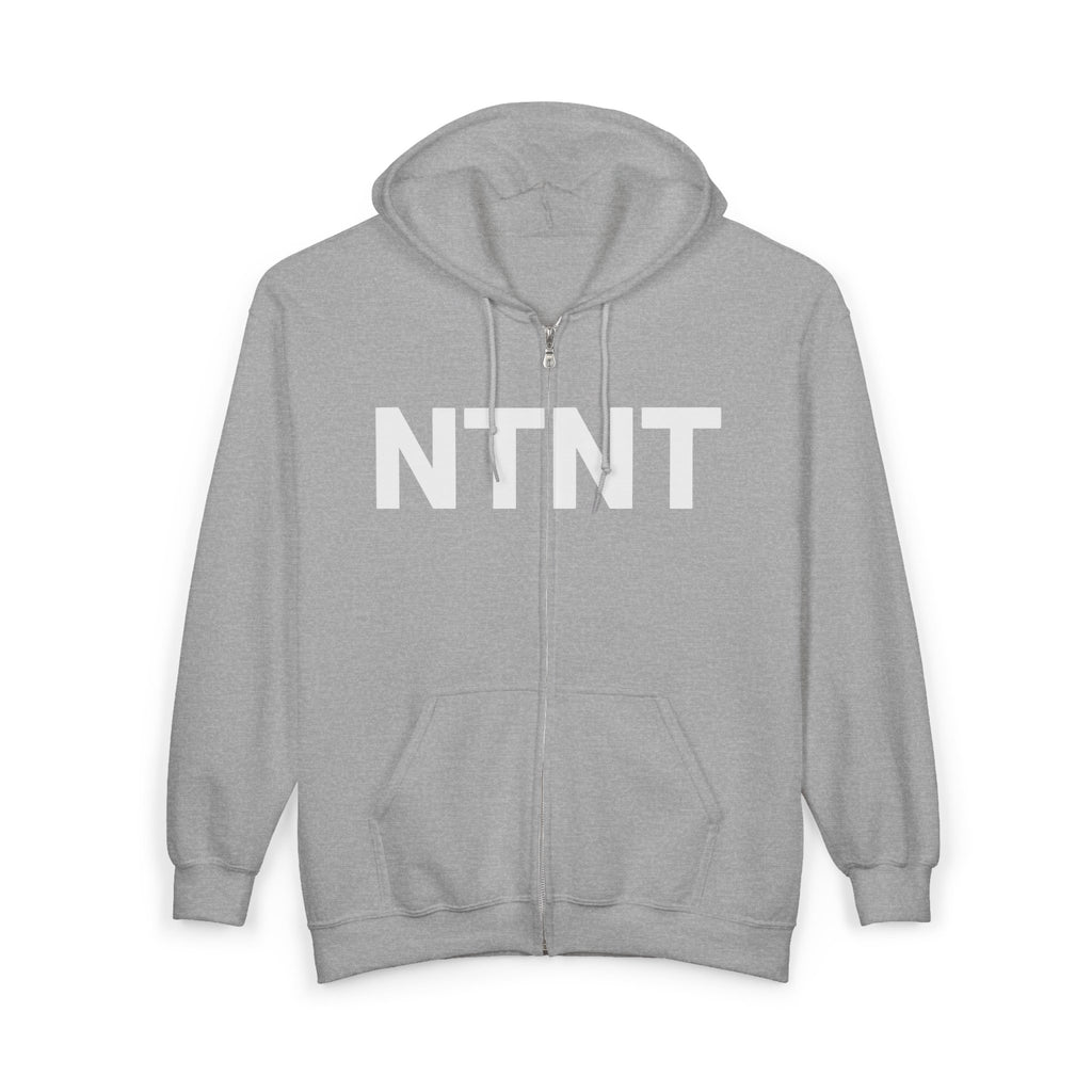 NTNT Zip Hoodie — Minimalist Black Full-Zip Hooded Sweatshirt