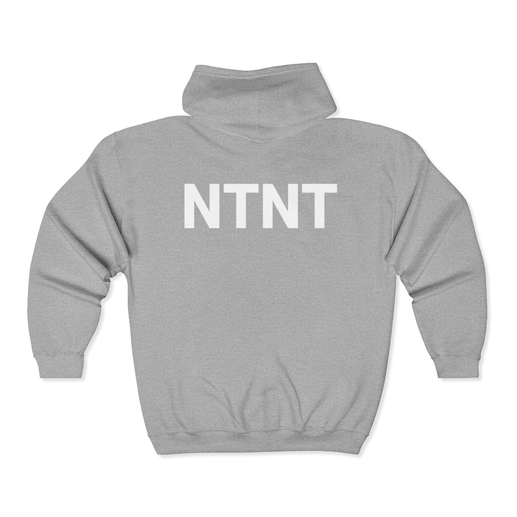 NTNT Zip Hoodie — Minimalist Black Full-Zip Hooded Sweatshirt