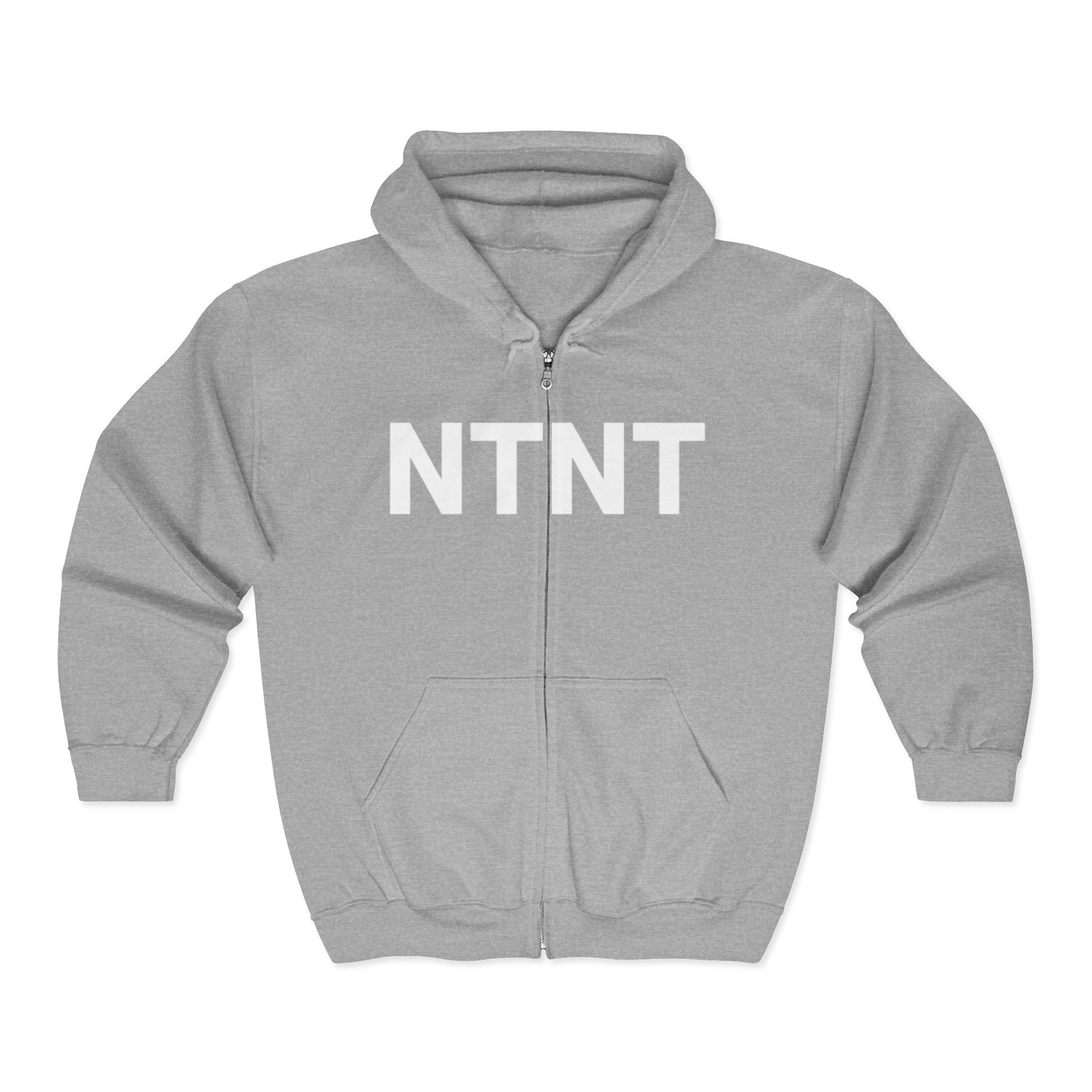 NTNT Zip Hoodie — Minimalist Black Full-Zip Hooded Sweatshirt